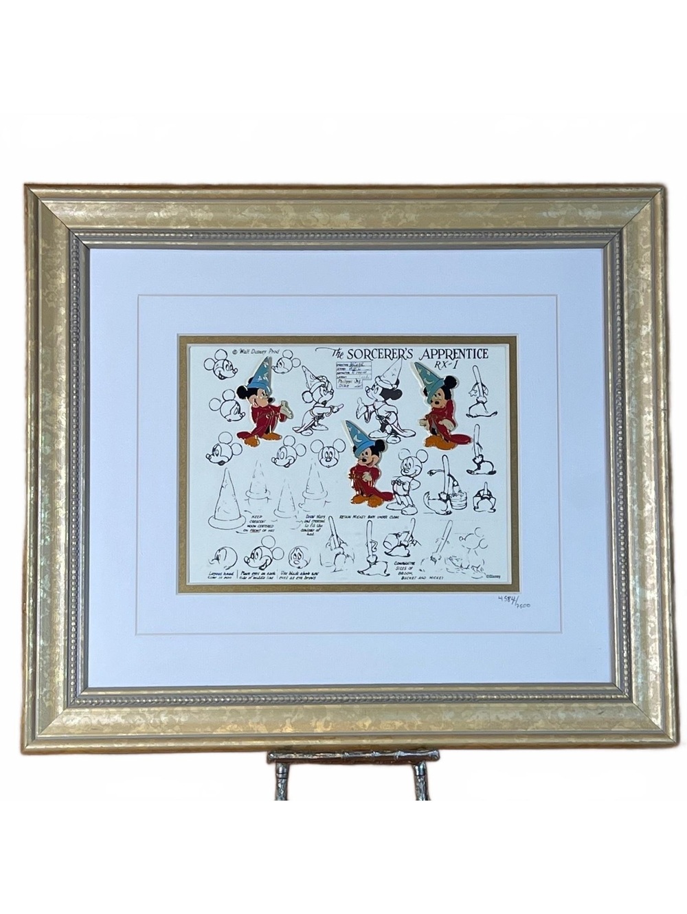 Limited Edition The Sorcerer's Apprentice Mickey Mouse Pin Set Framed Art
